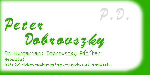 peter dobrovszky business card
